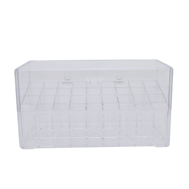 Caja de almacenamiento de lápiz labial NikouMX Organizador transparente a prueba de polvo 36 rejillas 25 x 12 x 13 cm