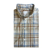 GANT RUGGER Men's Cream Handloom Madras HOBD Shirt 341170 Size Medium