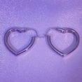 thumbnail image 5 of 925 Sterling Silver Ear Stud Hook Heart Hoop Earrings for Women, Lightweight and Hypoallergenic Earrings, 5 of 7