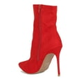 thumbnail image 3 of Women Vegan Suede Pointy Toe Stiletto Mid Calf Boot 18948, 3 of 6