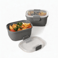 thumbnail image 5 of Mainstays Plastic Food Storage Bento Snack Container, Rectangle, Grey, 19oz Capacity, Made for Portable Food Storage, 5 of 10