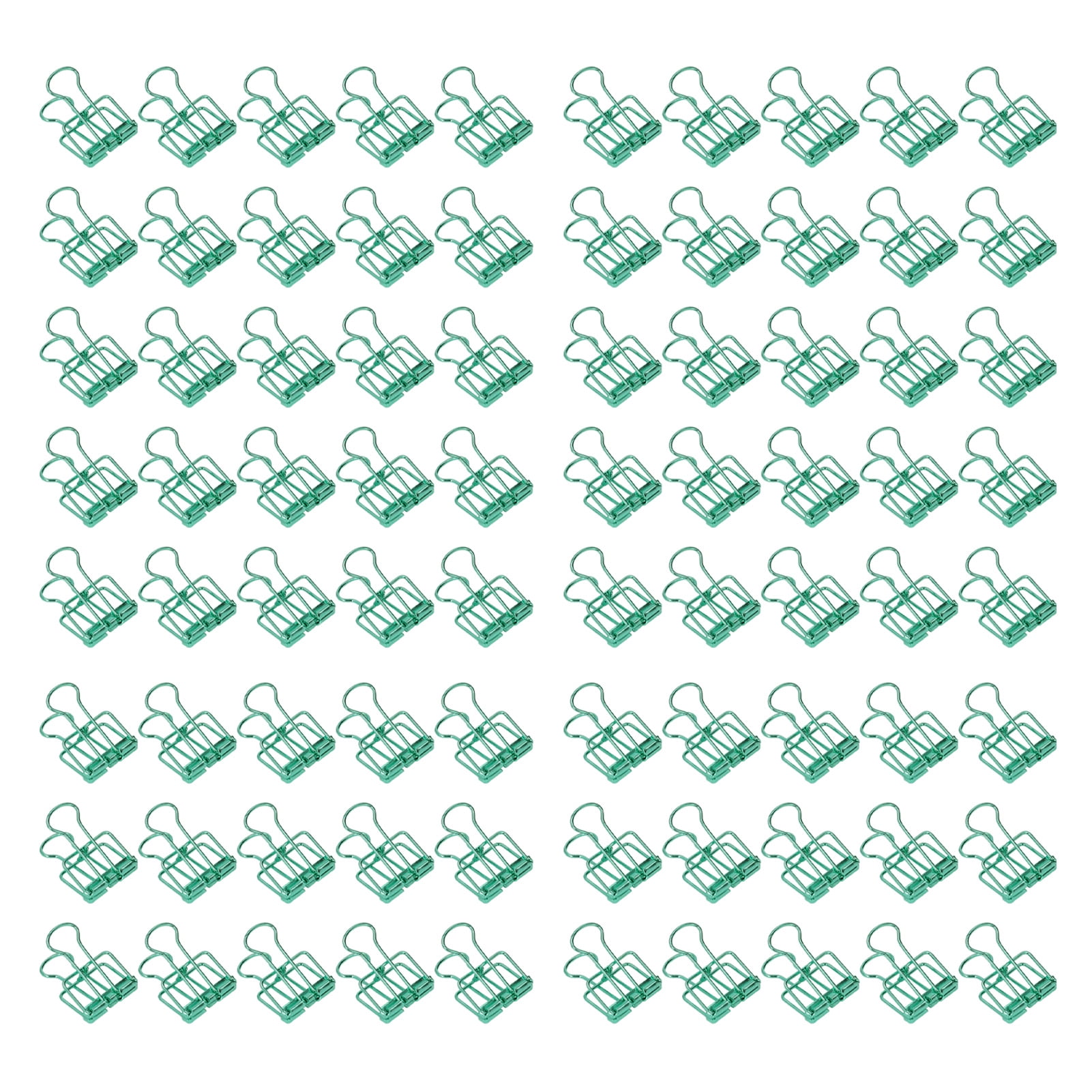 Yajisi 80-Piece 19mm (0.75 in) Small Metal Hollow Binder Clips Strong Clamping Paper Clamps, Green