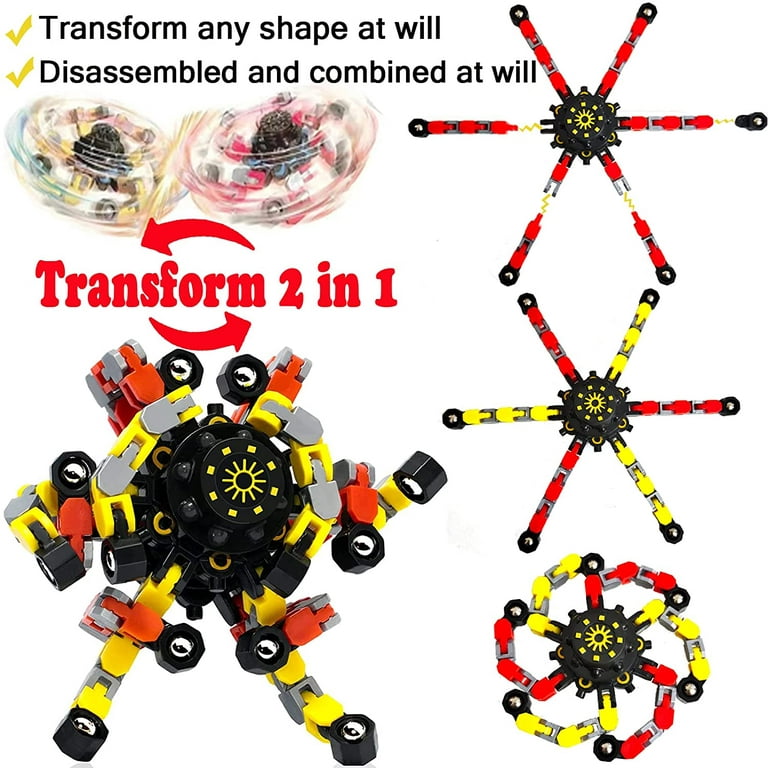 Novelty Fidget Spinner Deformable gyroscope Toy Fingertip Spin Top  Antistress Mechanical Chain Gyroscope Toy For Kids - AliExpress