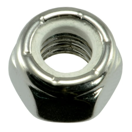 5/16"-18 Polished 18-8 Stainless Nylon Insert Lock Nuts (6 pcs.)