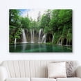 thumbnail image 2 of HFDF Canvas Prt Wall Art Green Forest Waterfall Croatia Park Nature Wilderness Photography Modern Art Rustic Scenic Colorful Multicolor for Livg Room, Bedroom, Office - 24x20inch Framed, 2 of 5