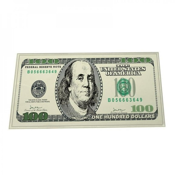 One Hundred Dollar Money Carpet Mat Dollar Bills of United States Federal Reserve with The Portrait of Ben Franklin Non Slip Rug for Living Room Bedroom 15.76” x 29.55”