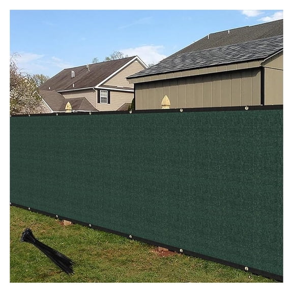 4'x35' Privacy Fence Screen Windscreen with Copper Grommets, Fit for Fence and Residential Garden Outdoor 90% UV Blockage, Cable Zip Ties Included (Green)