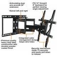 thumbnail image 2 of VideoSecu Articulating Full Motion TV Wall Mount for LG 55 60 65 75 86 inch LED LCD Plasma HDTV 60UJ6300 60UJ6540 65UH6030 65UH6150 75SJ8570 75UH8500 86UH9500 Heavy Duty Bracket BCL, 2 of 7