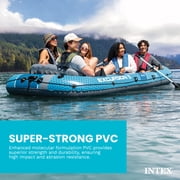 INTEX 66325EP Excursion 5 Inflatable Boat Set w/Oars, Pump, Adjustable Seats & Rod Holders