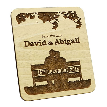

20 Custom Engraved Wooden Magnet Rustic Wedding Save the Date Wooden Magnet Personalized Gift