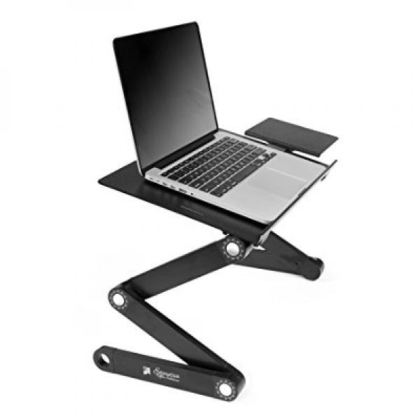 Color : Black, Size : 480X300mm Hongyan Portable Adjustable Aluminum Laptop Desk/Stand/Table Vented NotebookUltra Light Weight Ergonomic TV Bed Lap Tray Stand Up