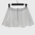 thumbnail image 6 of RUTAYY Women Flared Pleated Skirts Shiny See Through Mini Skirt High Waist Clubwear Novelty Skirt Solid Color Flowy Swing Skirts, 6 of 9