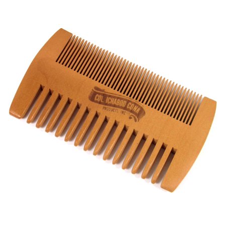 Col Conk Peach Wood Beard & Mustache Comb With Fine & Coarse Teeth