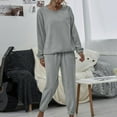 thumbnail image 4 of LIZUOJUN Pajama Sets for Women 2 Piece Fleece Long Sleeve Pants Sleepwear Lounge Set Soft Cozy Warm Pjs Loungewear Round Neck Pajama Warm Cozy Sleepwear - M, 4 of 5
