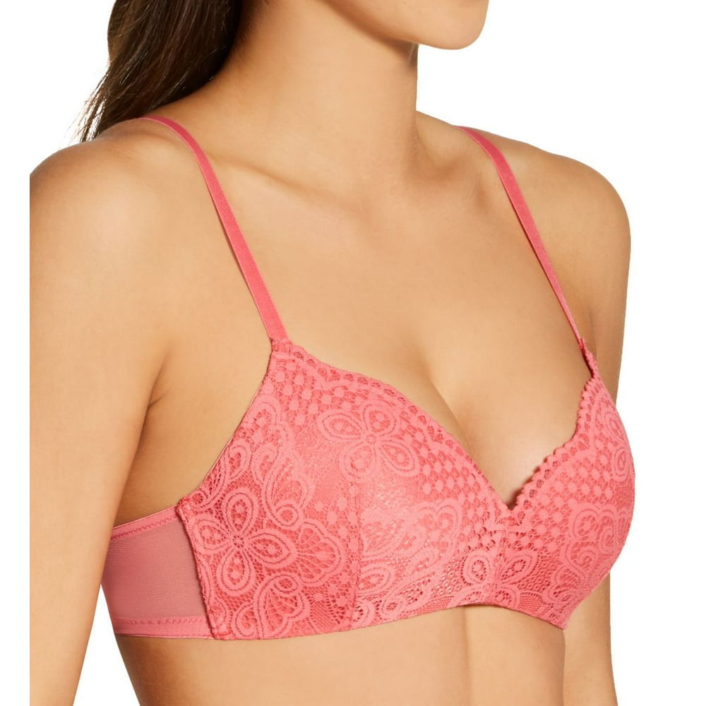 Maidenform - Women's Maidenform DM7680 Pure Comfort Lace Push-Up Wireless Bra (Pink Begonia S