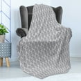 thumbnail image 4 of Abstract Soft Flannel Fleece Throw Blanket, Eastern Pattern of Shapes and Dots, Cozy Plush for Indoor and Outdoor Use, 60" x 80", Champagne Pale Eggplant, by Ambesonne, 4 of 5