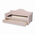 thumbnail image 5 of Baxton Studio Perry Light Pink Velvet Button Tufted Twin Size Daybed with Trundle, 5 of 11