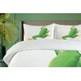thumbnail image 4 of Ambesonne Frog Duvet Cover Set, Tropic Frog in Nature, Calking, Green White Yellow, 4 of 6
