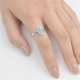 thumbnail image 4 of CHOOSE YOUR COLOR Sterling Silver Women's Simulated Turquoise Ring 925 Band 13mm Blue CZ Female Size 9, 4 of 4