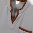 thumbnail image 6 of Ulitacool T Shirts For Mens Plaid Pattern Shirt With Pocket Short Sleeve Tops Fashion Wear Grey, 6 of 8