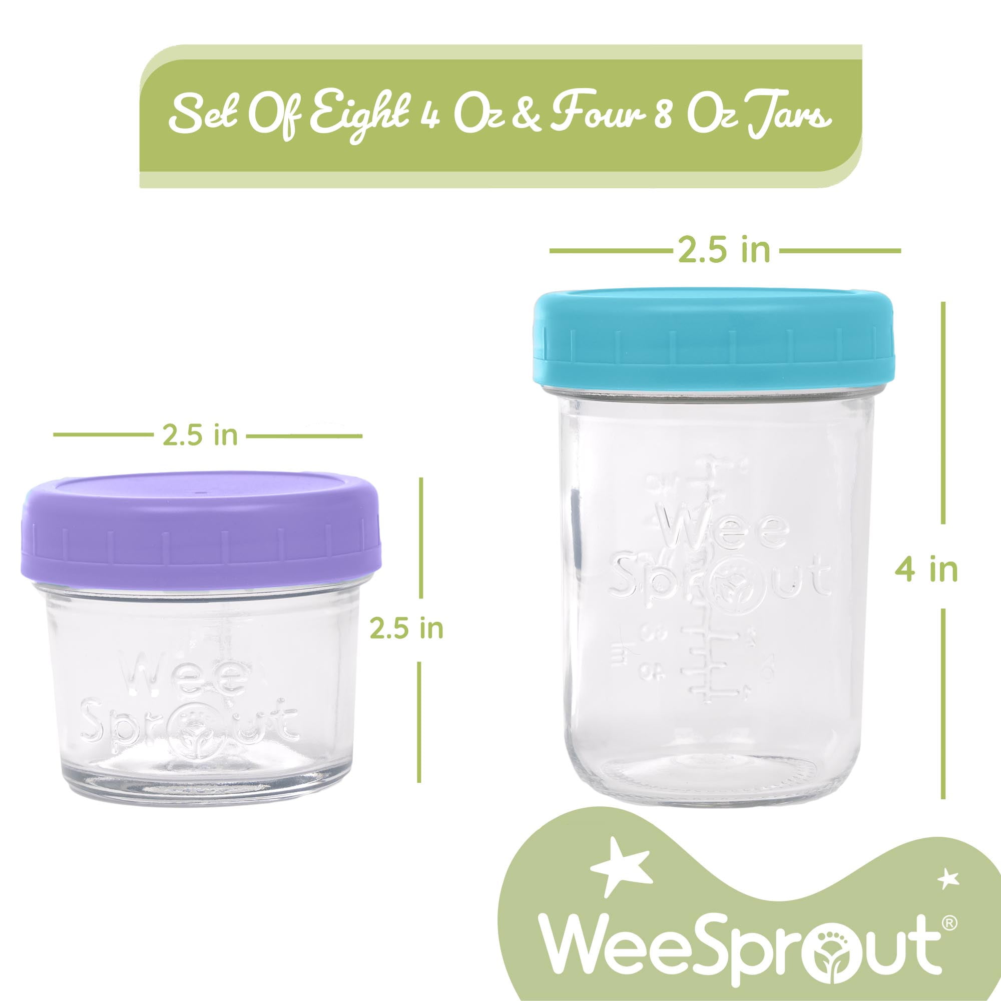 WEESPROUT Leakproof Baby Food Storage, 12 Container Set, Premium BPA Free  Small Plastic Containers with Lids, Lock in Nutrients & Flavor, Freezer &  Dishwasher Safe