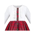 thumbnail image 4 of Girls Dress Red White Button Checks Plaid Christmas Holiday New Year 10 Years, 4 of 6