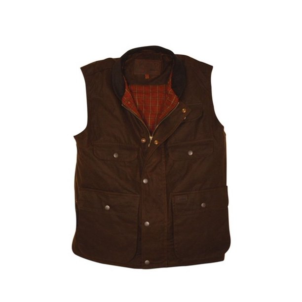 Outback Trading Vest Mens Sawbuck Oilskin Hunting Zipper Bronze 2153