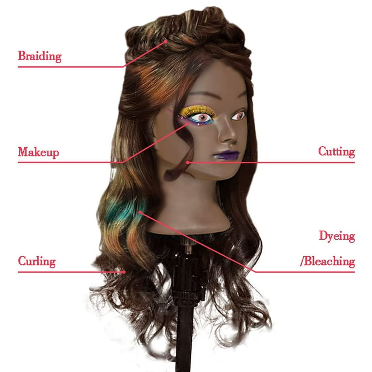 Celebrity 18 4-Color Cosmetology Mannequin Head 100% Human