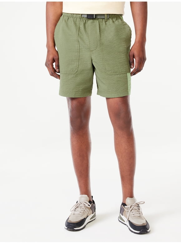 Men’s Brown Seersucker Pants - Flat Front, 100% Cotton