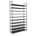 thumbnail image 2 of Simple Assembly 10 Tiers Non-woven Fabric Shoe Rack with Handle Black, 2 of 9