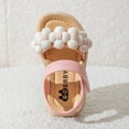 thumbnail image 4 of LNMQLPDBS Shoes for Girls Toddler Girl Sandals Summer Waterproof Floral Decoration Color Block Soft Sole Comfort Beach Sandals Casual Cute Dress Shoes Flower Girl Shoes for Wedding, 4 of 5