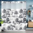 thumbnail image 6 of No Hook Tiger Leopard Shower Curtain with Snap in Liner Set, Farmhouse Retro Nature Forest Trees Animals Waterproof Bathroom Curtains with See Through Top Window, Hotel Style Standard 72 x 72 Inch, 6 of 9