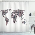 thumbnail image 1 of Ambesonne Eastern Shower Curtain, Paisley Leaves, 69"Wx70"L, Plum Coral Turquoise, 1 of 3