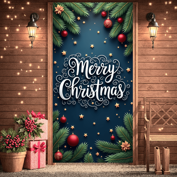 Festive Design Christmas Banner Celebration Background for Holiday Party Indoor Outdoor Decoration