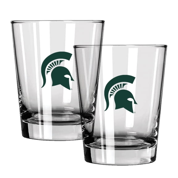 The Memory Company Michigan State Spartans 15oz. Two-Pack Rocks Glass Gift Set