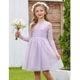 thumbnail image 3 of Arshiner Flower Girl Dress V Back Lace Long Sleeve Tulle Special Occasion Wedding Party Dresses, 3 of 6
