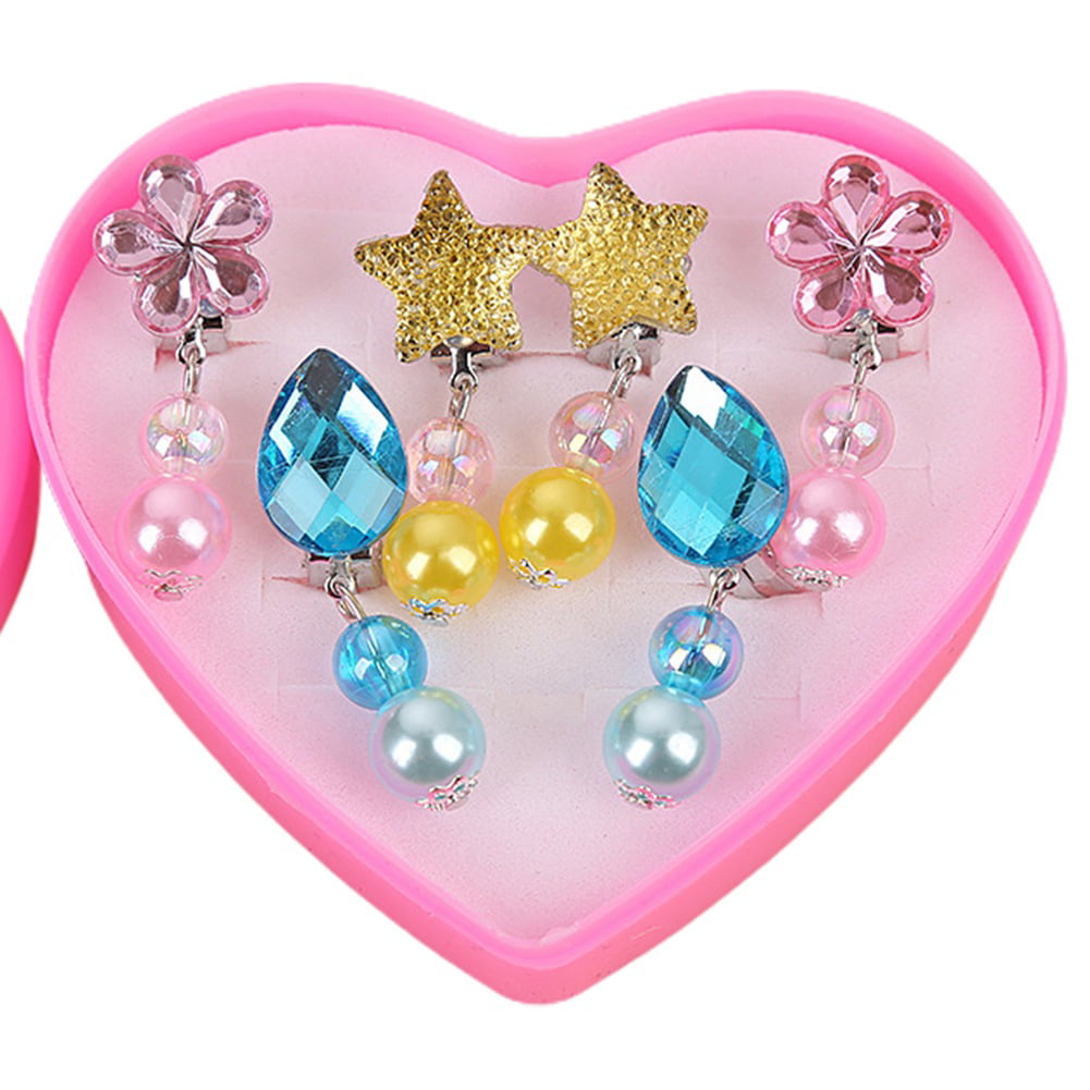 20 Pairs Kids Clip on Earrings for Girls Clip on Earrings for Girls 4-6  Cartoon Colorful Earrings for Kids Owl Unicorn Mermaid Flower Butterfly