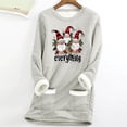 thumbnail image 2 of Feancey Merry Christmas Sweatshirts for Women Winter Fleece Lined Pullover Funny Casual Gnomes Print Crewneck Tops Fuzzy Thermal Loungewear Pajamas Gray S, 2 of 4