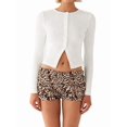 thumbnail image 2 of Blusas de Larga para Mujer, Cárdigan Ligero de Otoño, Camisetas para Salir, Blusas Acanaladas con Botones, Lindas y A XXL, 2 of 9