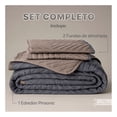 thumbnail image 3 of Edredón Ligero Real Textil + 2 Fundas de Almohada, Juego de Colcha King Size, Color Gris Oscuro/Cafe, 3 of 9