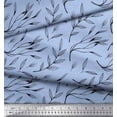 thumbnail image 3 of Soimoi Blue Velvet Fabric Curry Leaves Fabric Prints By Yard 60 Inch Wide, 3 of 3