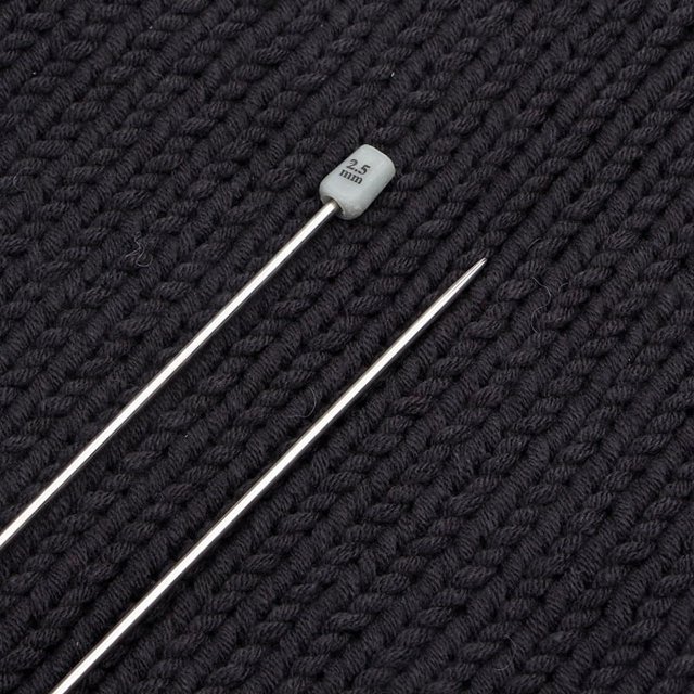 Aguja de tejer de un solo cabezal de acero inoxidable de 35 cm, aguja de tejer de un solo cabezal con enchufe, juego de herramientas para tejer suéteres de 11 pares
