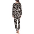 thumbnail image 3 of SCRAWLGOD Leopard Print Women Pjs Sets for Women Long Sleeve and Pants Pajama Set Crewneck Pajamas Set of 2 Breathable Loungewear Sets Woman Travel Size XS, 3 of 6