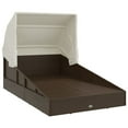 thumbnail image 5 of vidaXL Sunbed with Foldable Roof Brown 200x114x128 cm Poly Rattan, 5 of 5