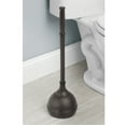 thumbnail image 6 of iDesign Floor Bronze Plastic Plunger with Cover for Bathroom, 5.96" x 5.96" x 21.66", 6 of 9