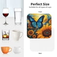 thumbnail image 6 of Yiaed Colorful Cloud Butterfly Sunflower Print Leather Coasters for Drinks - Cup Coasters Coffee Table Kitchen Table Bar, Home & Office Gifts Handmade Drink Coasters-Square, 6 of 6