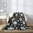 thumbnail image 4 of Winter Snowflakes Black Throw Blanket Ultra Soft Warm All Season Christmas Decorative Fleece Blankets for Bed Chair Car Sofa Couch Bedroom 50"X40", 4 of 6