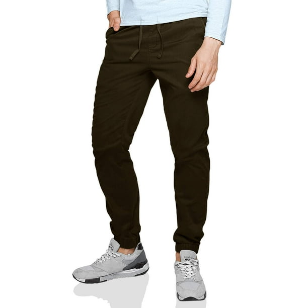Pantalones Jogger Chino Holgados para Hombre en Amarillo Ejército