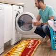 thumbnail image 6 of Ottomanson Non-Slip Rubberback Text 2x5 Laundry Room Runner Rug, 20" x 59" Oval, Red/Yellow, 6 of 7