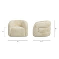 thumbnail image 6 of Jennifer Taylor Home Colt 33" Fur Swivel Upholstered Barrel Accent Arm Chair, Cream Beige Faux Fur, 6 of 6